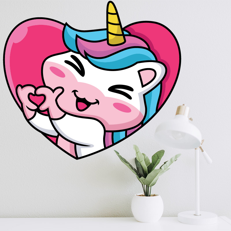 Αυτοκόλλητο τοίχου Unicorn Heart